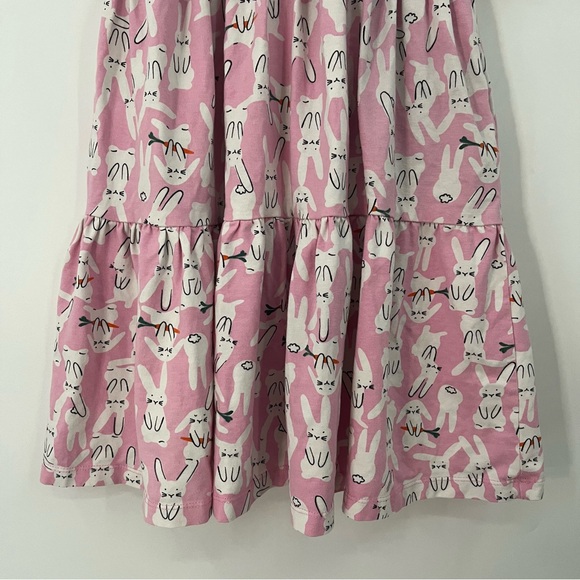 Hanna Andersson 8 130cm Tiered Skater 0293 Happy Bunny On Pink Dress - Picture 8 of 9
